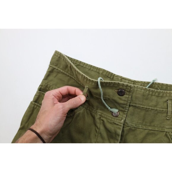 Vtg 80s 90s Streetwear Womens Large Distressed Military Style High Waist Pants - Picture 7 of 13